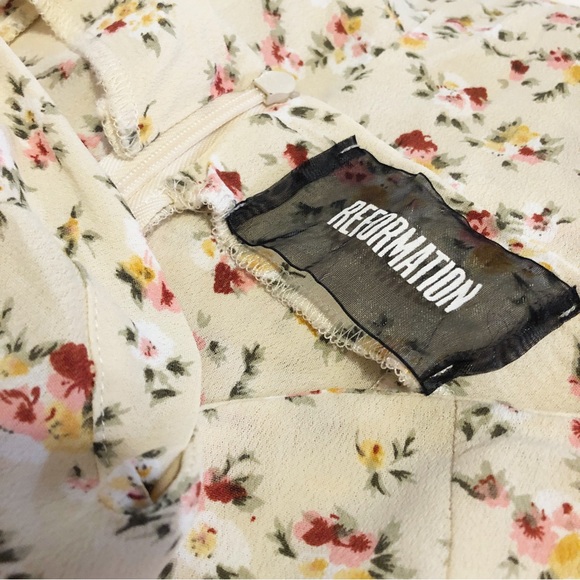 Reformation Azalea Cream Ditsy Floral Maxi Skirt Size 0 - Picture 5 of 12